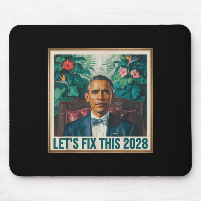 President Barack Obama 2028 Rtrait Patriotic Democ Mouse Mat (Front)
