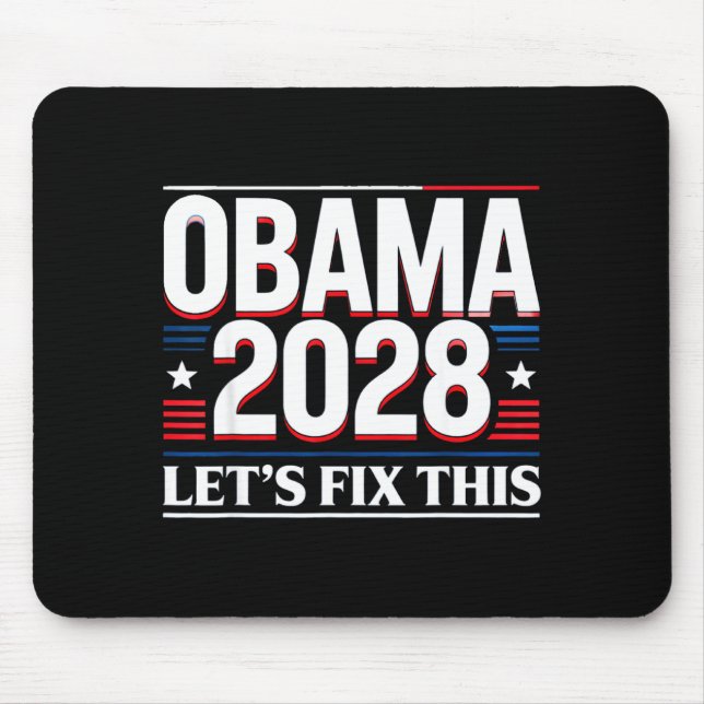President Barack Obama 2028 Rtrait Patriotic Democ Mouse Mat (Front)