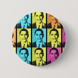 PRESIDENT BARACK OBAMA . 6 CM ROUND BADGE