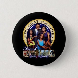 PRESIDENT BARACK OBAMA AND FAMILY 6 CM ROUND BADGE