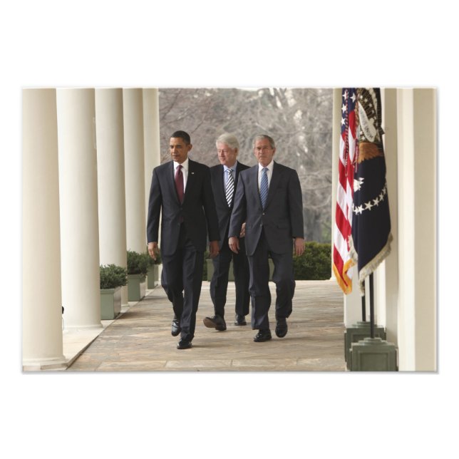 President Barack Obama and former presidents Photo Print (Front)