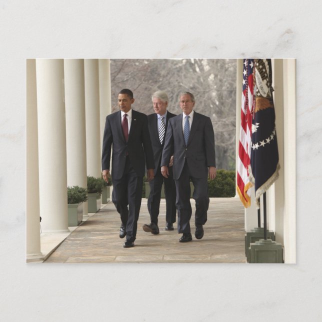 President Barack Obama and former presidents Postcard (Front)