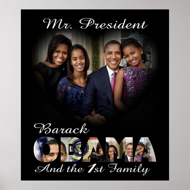 President Barack Obama and the 1st Family Poster (Front)