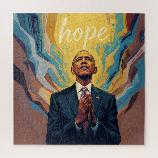 President Barack Obama and the Message of Hope Met Jigsaw Puzzle (Vertical)