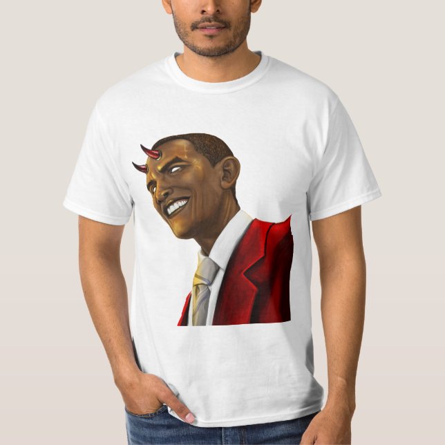 President Barack Obama as the Devil Halloween T-Shirt (Front)