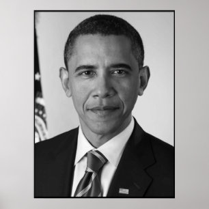 President Barack Obama -- Black and White Poster