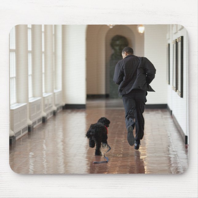President Barack Obama & Bo Mouse Mat (Front)