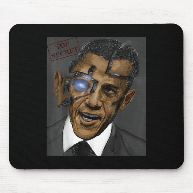 President Barack Obama Evil Cool Robot  Mouse Mat (Front)