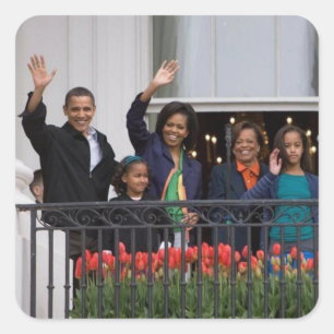 President Barack Obama & Family Square Sticker