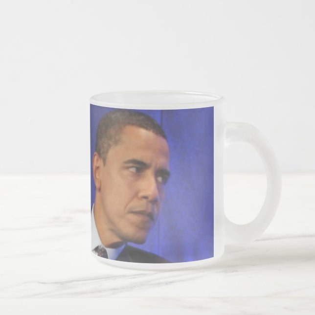 President Barack Obama Frosted Glass Coffee Mug (Right)