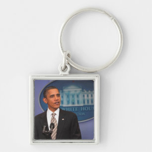 President Barack Obama makes an announcement Key Ring