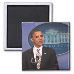 President Barack Obama makes an announcement Magnet