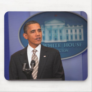 President Barack Obama makes an announcement Mouse Mat