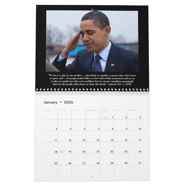 President Barack Obama Quotes 2013 Calendar (Jan 2026)