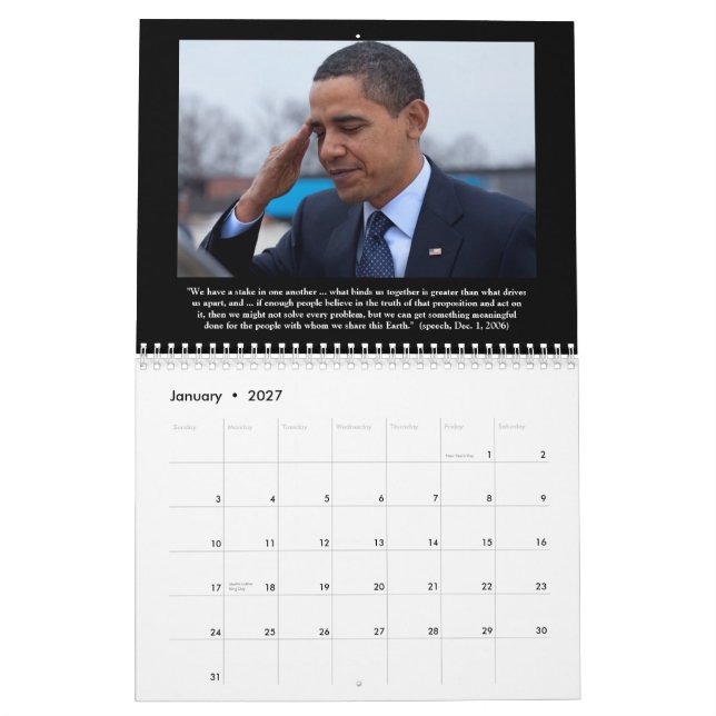 President Barack Obama Quotes 2013 Calendar (Jan 2027)