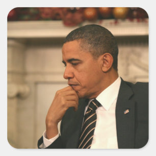President Barack Obama reflects as he meets Square Sticker