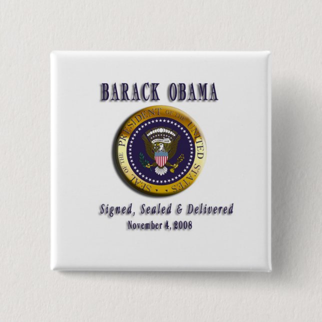 PRESIDENT BARACK OBAMA SEAL OF OFFICE BUTTON (Front)