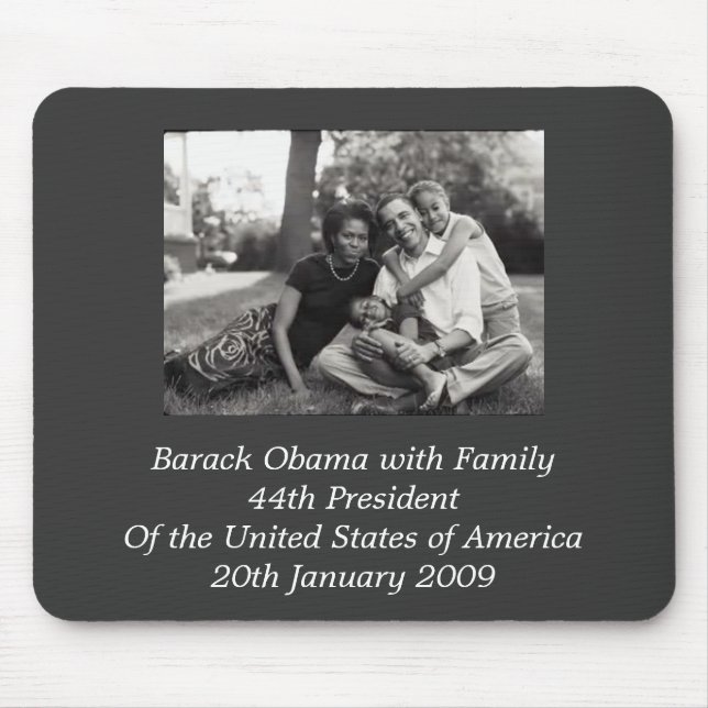 President Barack Obama with Family Mouse Mat (Front)