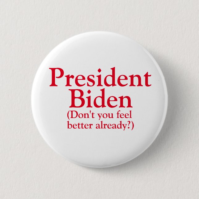 President Biden 6 Cm Round Badge (Front)