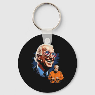 President Biden Laughing Trump To Jail Tee Anti-tr Key Ring