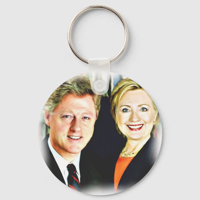 President Bill Clinton & President Hillary Clinton Key Ring (Front)