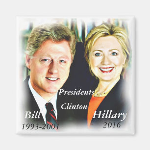 President Bill Clinton & President Hillary Clinton Magnet