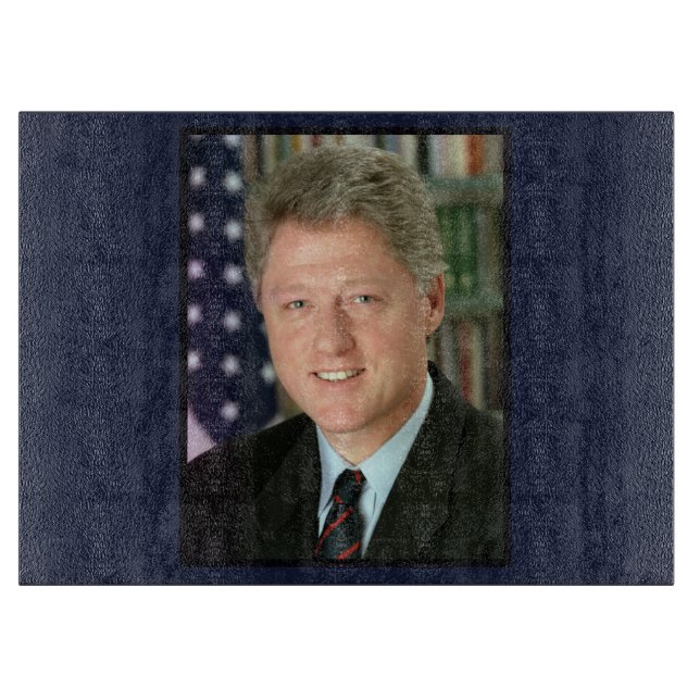 President Bill Clinton White House Photo Cutting Board (Front)
