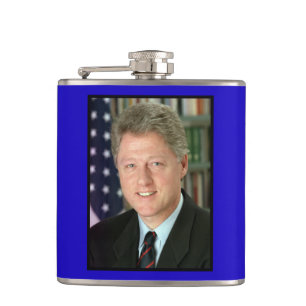 President Bill Clinton White House Photo Hip Flask