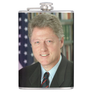 President Bill Clinton White House Photo Hip Flask
