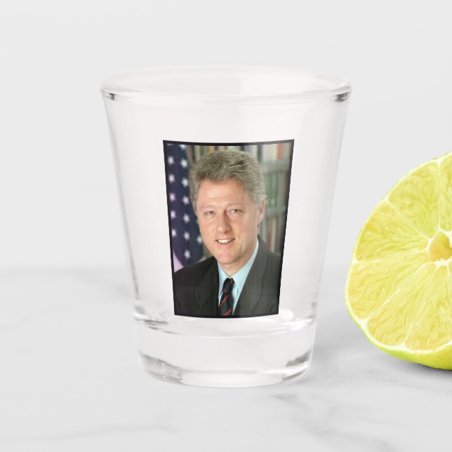 President Bill Clinton White House Photo Shot Glass (Front)