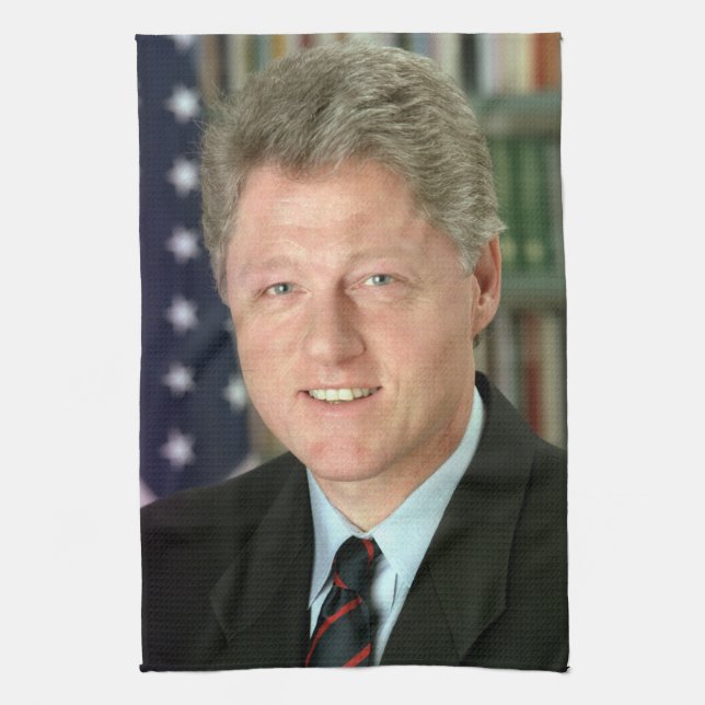 President Bill Clinton White House Photo Tea Towel (Vertical)