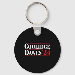 President Calvin Coolidge 1924 - Retro 4th Of July Key Ring