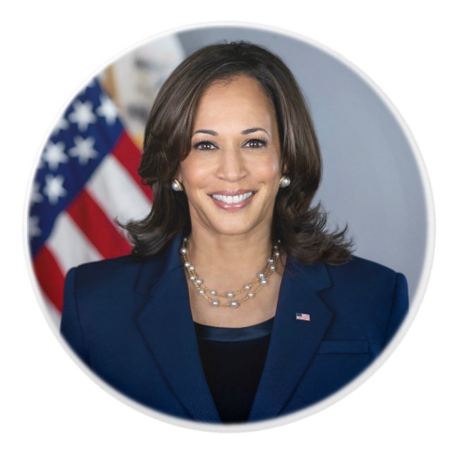 President Candidate Kamala Harris US 2024 Ceramic Knob (Front)