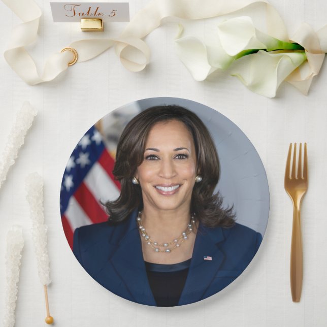 President Candidate Kamala Harris US 2024 Paper Plate (Wedding)