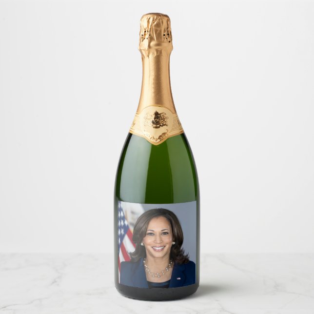 President Candidate Kamala Harris US 2024 Sparkling Wine Label (Front)