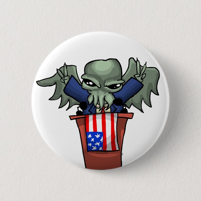 President Cthulhu 6 Cm Round Badge (Front)