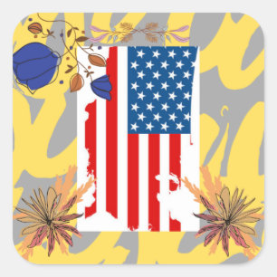 President day of America Square Sticker