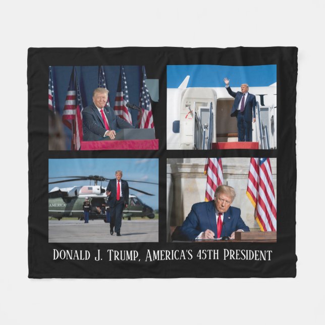 President Donald J. Trump 45th President Fleece Blanket (Front (Horizontal))