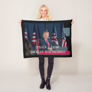 President Donald J. Trump Mt Rushmore Speech Fleece Blanket