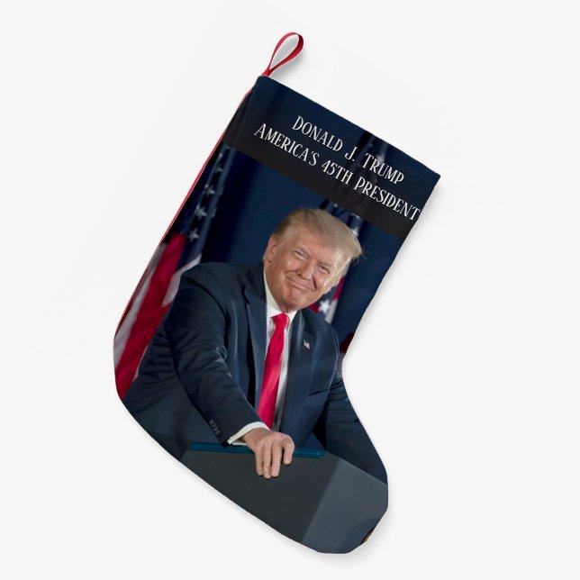 President Donald J. Trump Photo Keepsake Small Christmas Stocking (Front (Hanging))