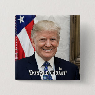 President Donald Trump 15 Cm Square Badge