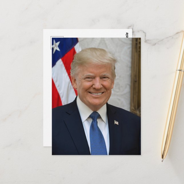 President Donald Trump 2017 Official Portrait Postcard (Front/Back In Situ)