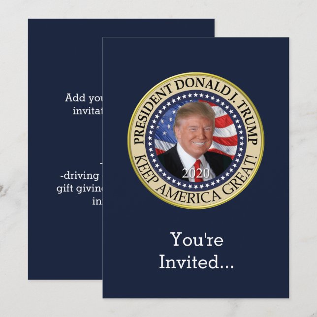 President Donald Trump 2020 Keep America Great Invitation (Front/Back)