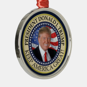 President Donald Trump 2020 Keep America Great Metal Tree Decoration