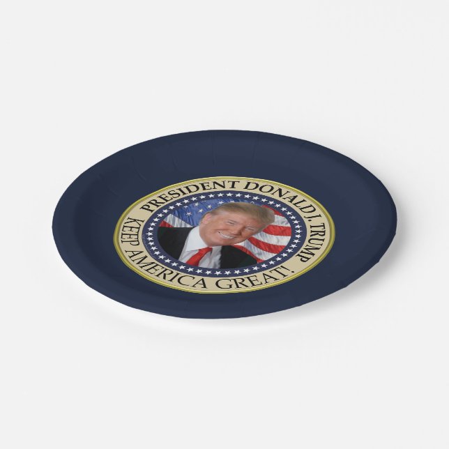 President Donald Trump 2020 Keep America Great Paper Plate (Angled)