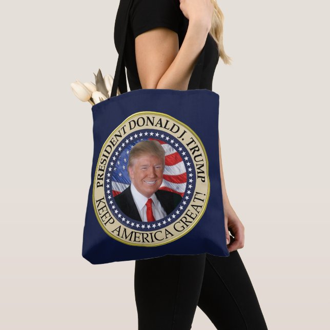 President Donald Trump 2020 Keep America Great Tote Bag (Close Up)