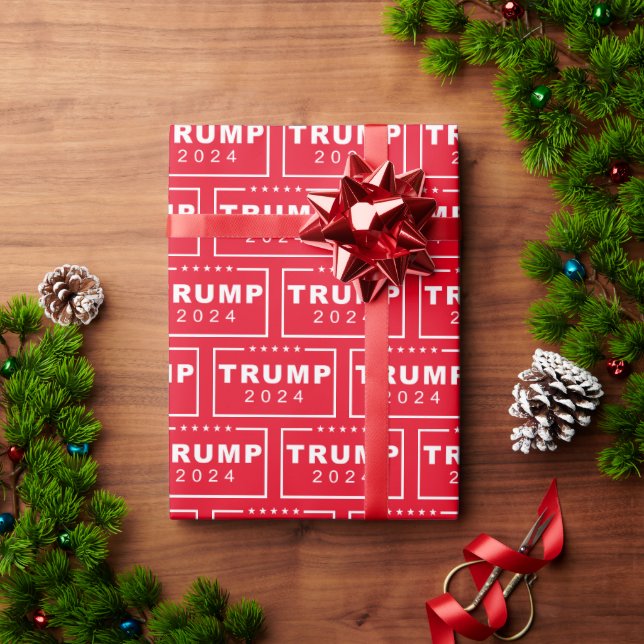 President Donald Trump 2024 Icon Christmas Wrapping Paper (Holiday Gift)