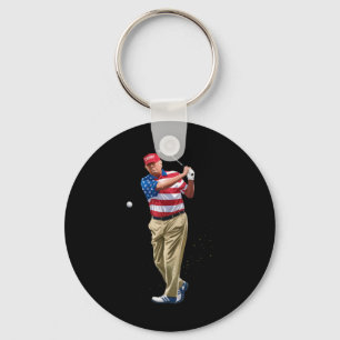 President Donald Trump 2025 Us American Flag Golf Key Ring