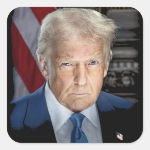 President Donald Trump 45 47 USA Patriot Square Sticker