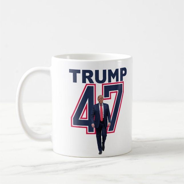 President Donald Trump 47 Trump Winner 2024 Trump  Coffee Mug (Left)